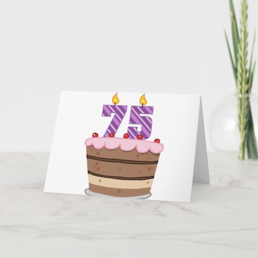 75歳のお誕生日ケーキ カード (正面)