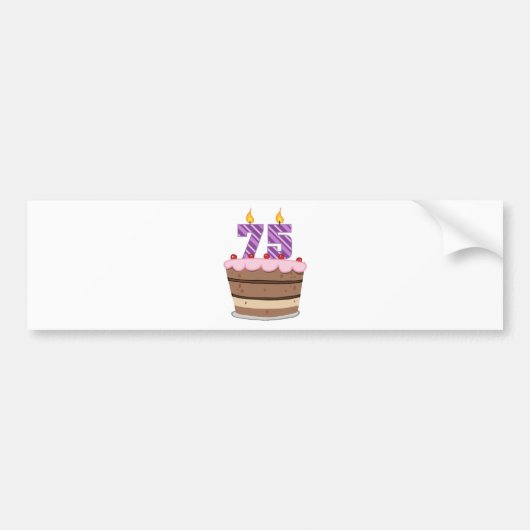 75歳のお誕生日ケーキ バンパーステッカー (正面)