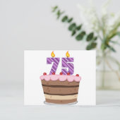 75歳のお誕生日ケーキ ポストカード (スタンド正面)
