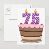 75歳のお誕生日ケーキ ポストカード (正面/裏面)