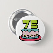 75歳のお誕生日ケーキ 缶バッジ (正面&裏面)