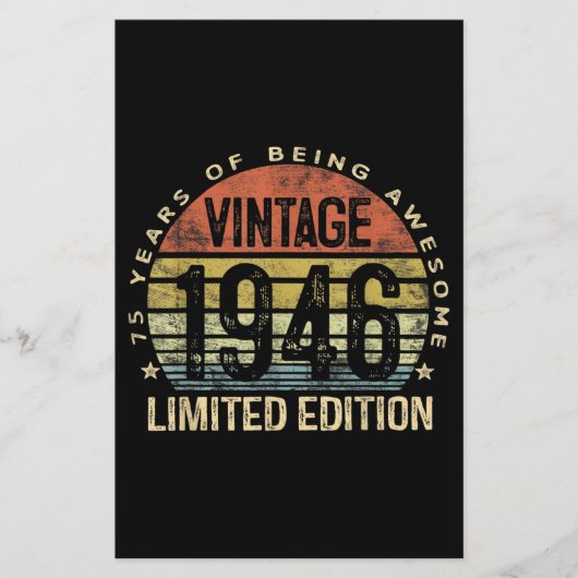 75歳のギフトヴィンテージ1946誕生日 便箋 (正面)