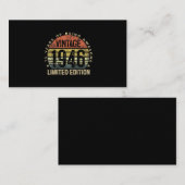 75歳のギフトヴィンテージ1946誕生日 名刺 (正面/裏面)