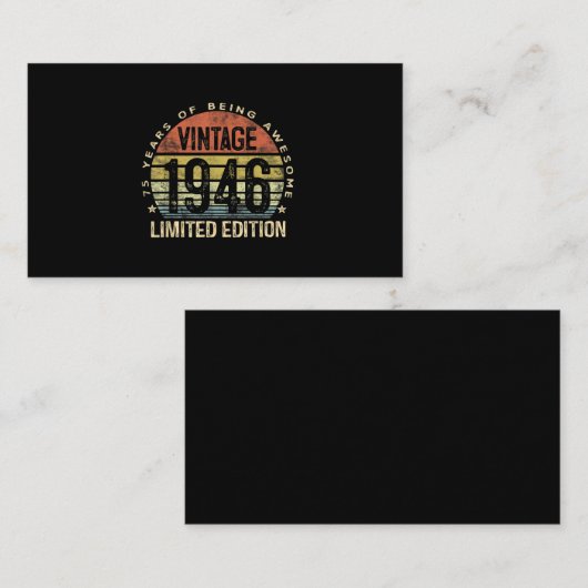 75歳のギフトヴィンテージ1946誕生日 名刺 (正面/裏面)