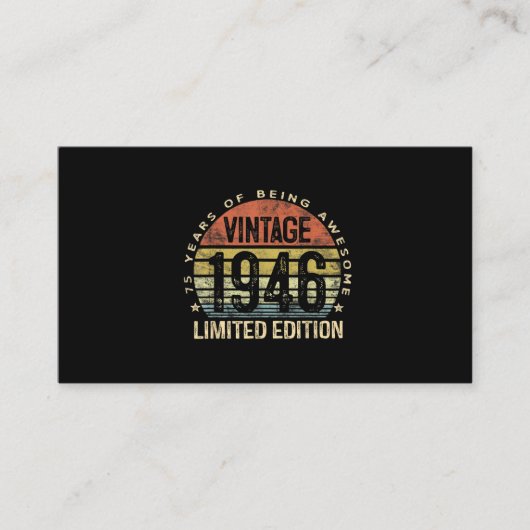 75歳のギフトヴィンテージ1946誕生日 名刺 (正面)