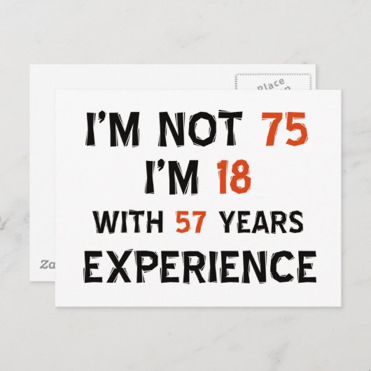 75歳のクール誕生日デザイン ポストカード (正面/裏面)