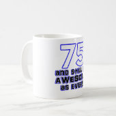 75歳のデザイン コーヒーマグカップ (正面左)