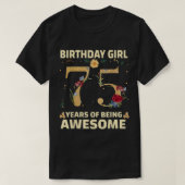 75歳の女性への贈り物75誕生日フローラ Tシャツ (デザイン正面)