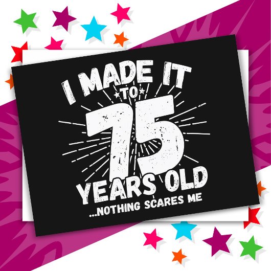 75歳の皮肉なミーム 面白い75歳の誕生日 ポストカード