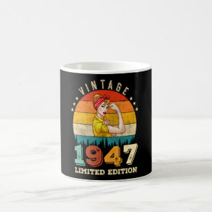 75歳の老女1947年現在のヴィンテージ75誕生日 コーヒーマグカップ