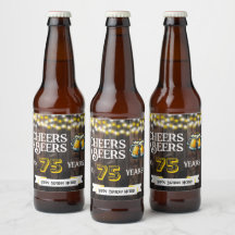 75歳の誕生日おめでとう レトロな「乾杯とビール」
