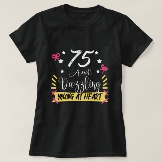 75歳の誕生日おめでとう Tシャツ (デザイン正面)