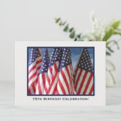75歳の誕生日お祝い招待状、旗 招待状 (スタンド正面)