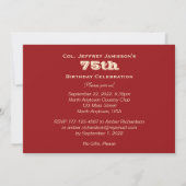 75歳の誕生日お祝い招待状、旗 招待状 (裏面)