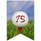 75歳の誕生日に芝生の上にゴルフボール バンティングフラッグ (第2の旗)