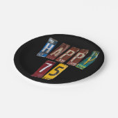 75歳の誕生日のための錆びたライセンスプレート ペーパープレート (アングル)