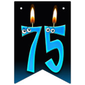 75歳の誕生日のろうそく（目玉つき） バンティングフラッグ (第3の旗)