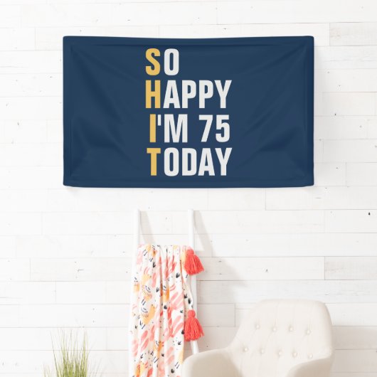 75歳の誕生日のバナー/バックドロップ  横断幕 (インサイチュ)