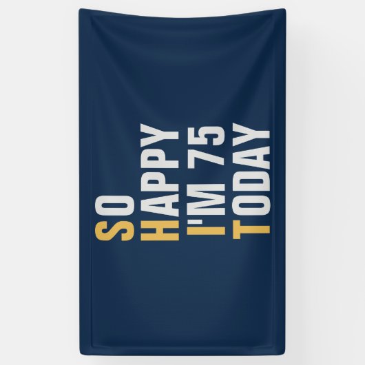 75歳の誕生日のバナー/バックドロップ  横断幕 (縦)