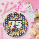 75歳の誕生日のビリヤードボール ペーパープレート (パーティー)