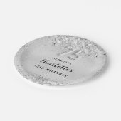 75歳の誕生日の銀エレガント紙吹雪 ペーパープレート (アングル)