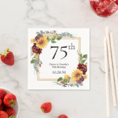 75歳の誕生日ひまわり スタンダードカクテルナプキン (インサイチュ)