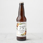 75歳の誕生日ひまわり ビールラベル (正面)