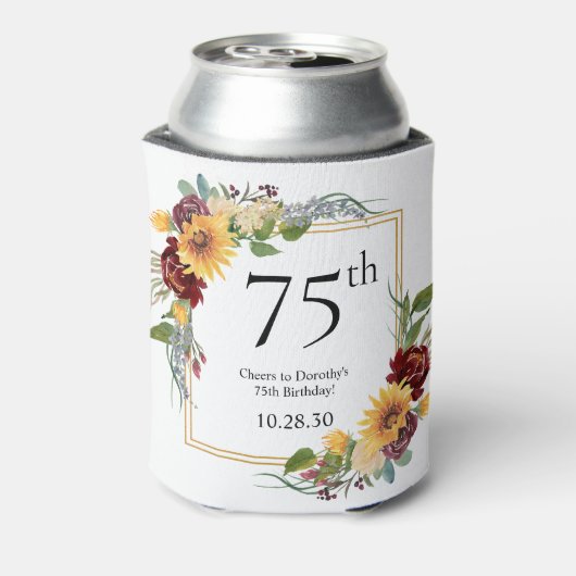 75歳の誕生日ひまわり 缶クーラー (缶裏面)