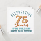 75歳の誕生日への意気込み カード (正面/裏面インサイチュ)