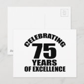 75歳の誕生日をお祝い ポストカード (正面/裏面)