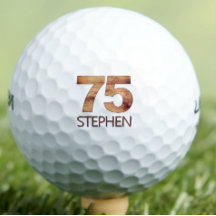 75歳の誕生日ゴルフボール 75歳ゴルファー 木製ギフト