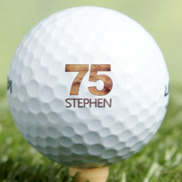 75歳の誕生日ゴルフボール 75歳ゴルファー 木製ギフト ゴルフボール