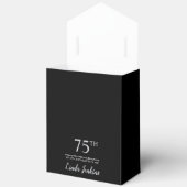 75歳の誕生日シルバーグリッターサンクスギフト フェイバーボックス (見開き)