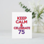 75歳の誕生日デザイン ポストカード (スタンド正面)