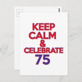 75歳の誕生日デザイン ポストカード (正面/裏面)