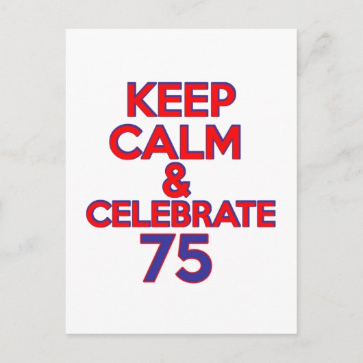 75歳の誕生日デザイン ポストカード (正面)