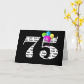 75歳の誕生日バルーンブーケ カード (黄色い花)