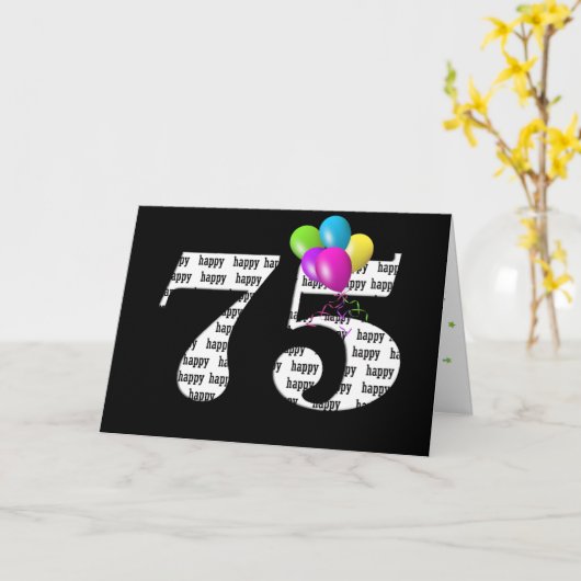75歳の誕生日バルーンブーケ カード (黄色い花)