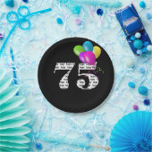 75歳の誕生日バルーンブーケ ペーパープレート (パーティー)