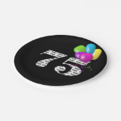 75歳の誕生日バルーンブーケ ペーパープレート (アングル)