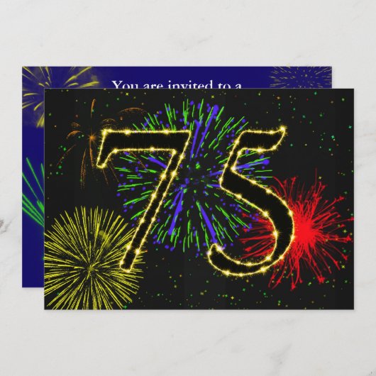 75歳の誕生日パーティーが招待される 招待状 (正面/裏面)