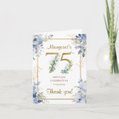 75歳の誕生日パーティーの折りたたみ式サンクスカード サンキューカード (正面)