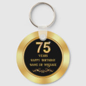 75歳の誕生日パーティーの記念品、75歳の誕生日お祝いギフト キーホルダー (正面)