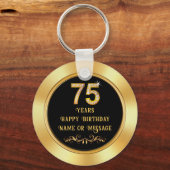 75歳の誕生日パーティーの記念品、75歳の誕生日お祝いギフト キーホルダー (正面)