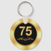 75歳の誕生日パーティーの記念品、75歳の誕生日お祝いギフト キーホルダー (裏面)