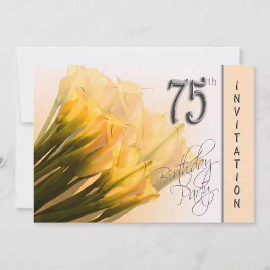 75歳の誕生日パーティーへの招待-カラリリー 招待状 (正面)