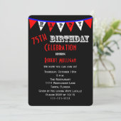 75歳の誕生日パーティー招待バンティング 招待状 (スタンド正面)