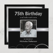 75歳の誕生日パーティー招待状 - オーダーメイド写真 招待状 (正面/裏面)