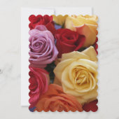 75歳の誕生日パーティー マルチカラーのバラ 招待状 (裏面)