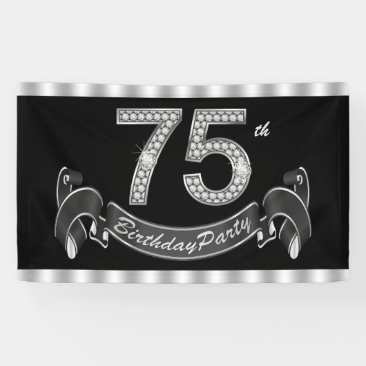 75歳の誕生日パーティー 横断幕 (横)